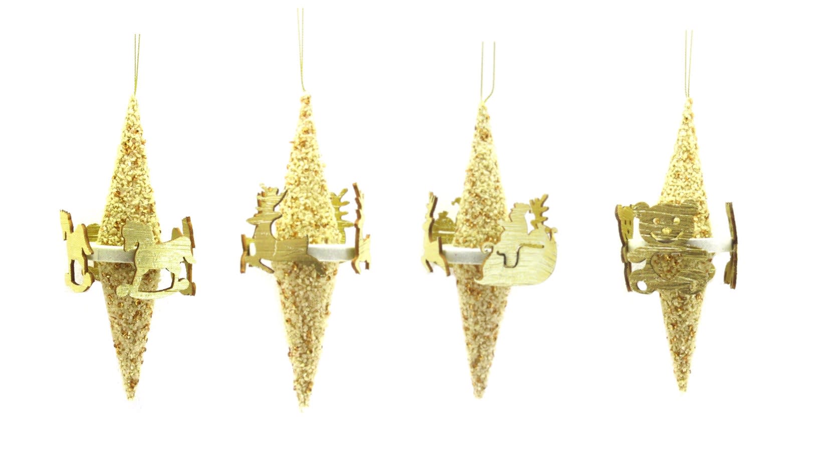GIOCOPLAST NATALE - GHIACCIOLO GIOSTRINA ORO 17 CM ''CRYSTAL CHIC'', MOD. ASS.