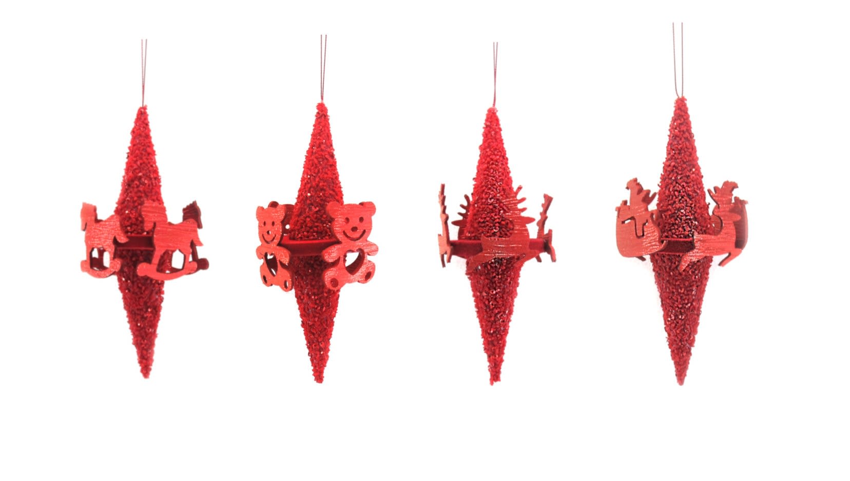 GIOCOPLAST NATALE - GHIACCIOLO GIOSTRINA ROSSO 17 CM ''CRYSTAL CHIC'', MOD. ASS.