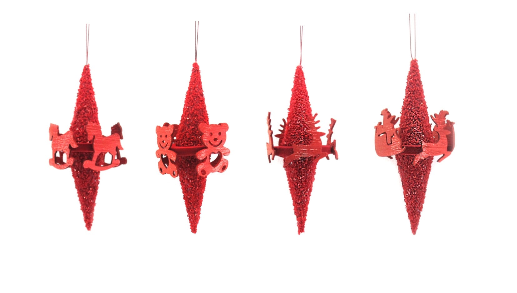 GIOCOPLAST NATALE - GHIACCIOLO GIOSTRINA ROSSO 17 CM ''CRYSTAL CHIC'', MOD. ASS.