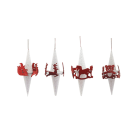 GIOCOPLAST NATALE - GHIACCIOLO GIOSTRINA BIANCO/ROSSO 17 CM ''CRYSTAL CHIC'', MOD. ASS.