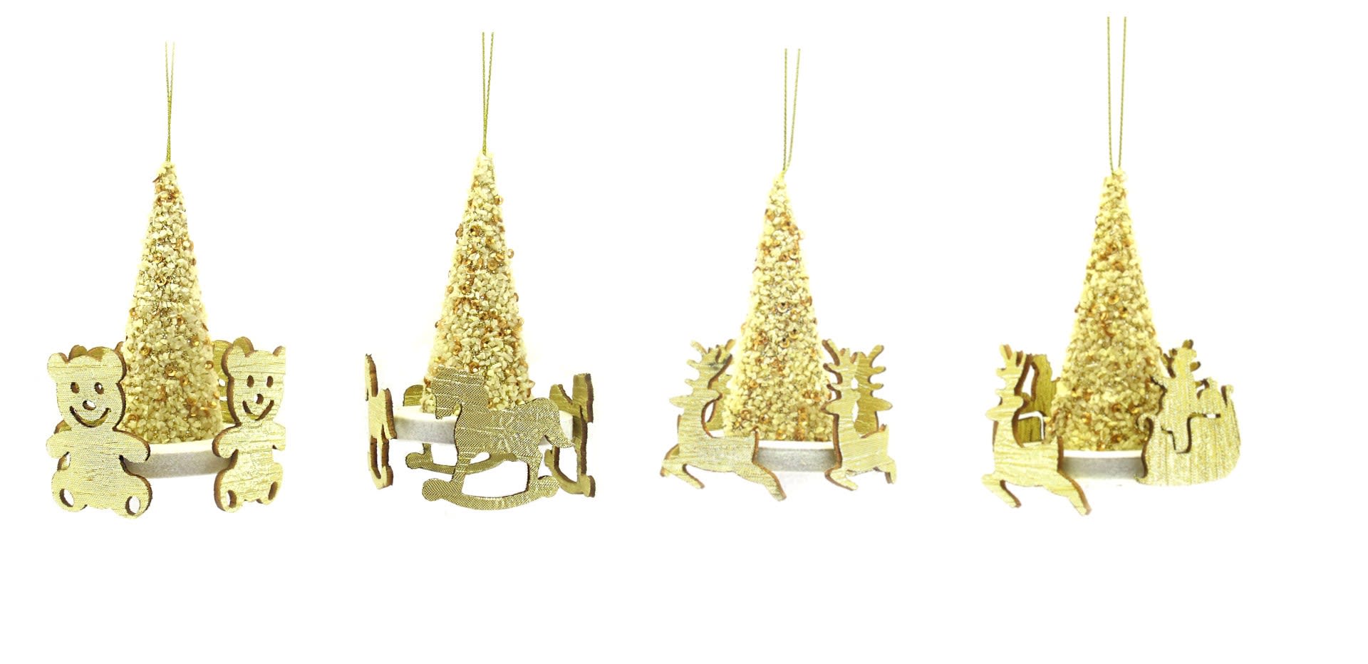 GIOCOPLAST NATALE - CAPPELLINO GIOSTRINA ORO 11 CM ''CRYSTAL CHIC'', MOD. ASS.