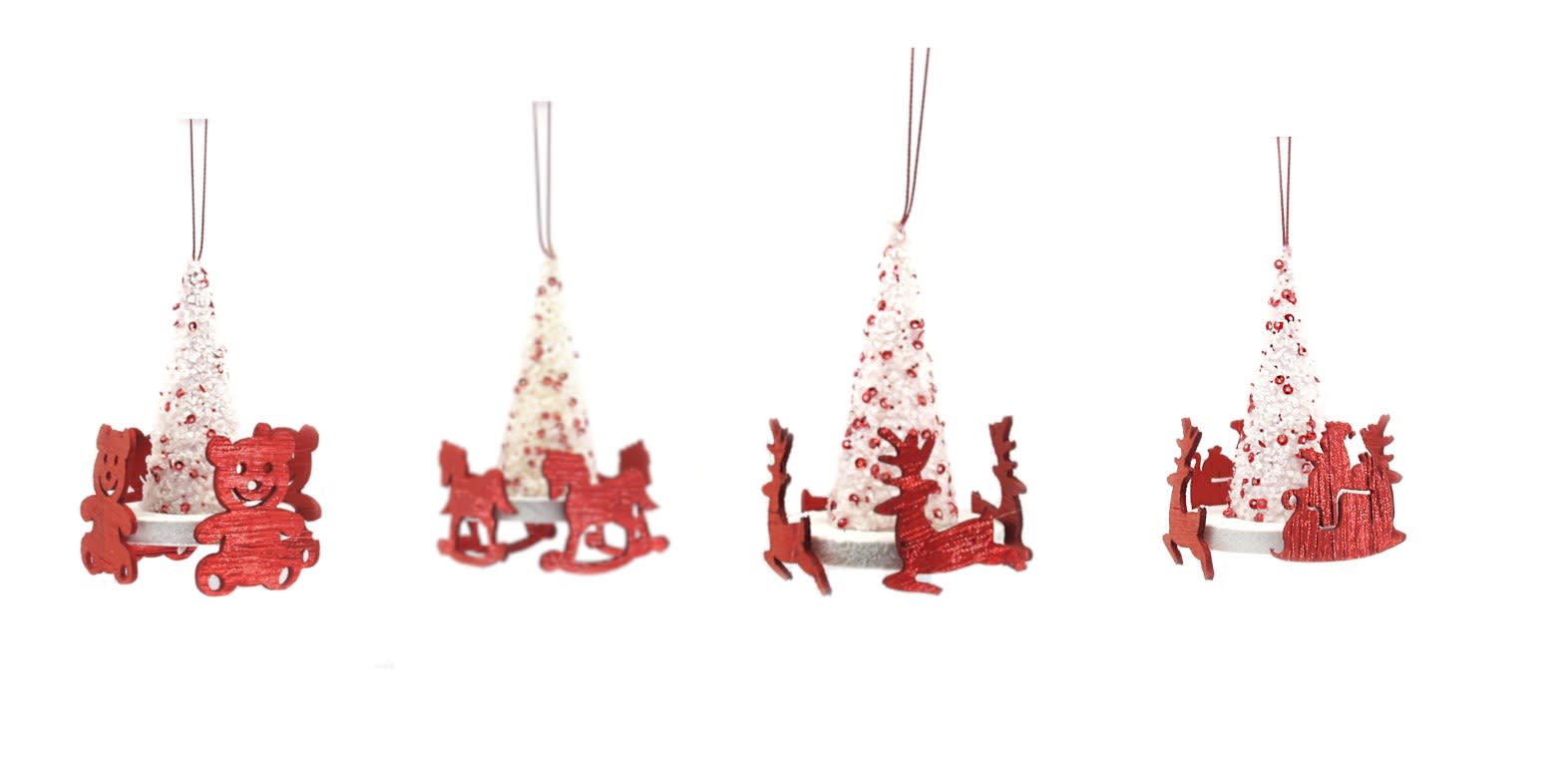 GIOCOPLAST NATALE - CAPPELLINO GIOSTRINA BIANCO/ROSSO 11 CM ''CRYSTAL CHIC'', MOD. ASS.