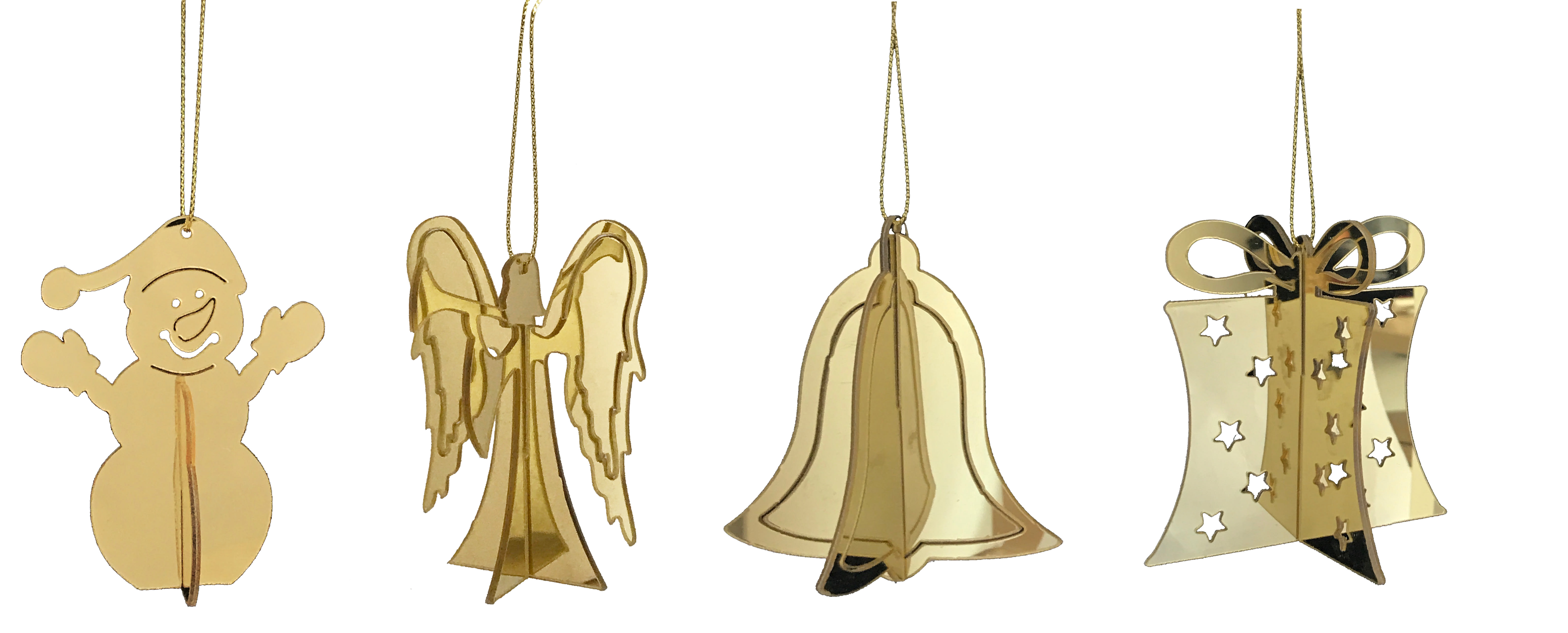 GIOCOPLAST NATALE - SOGGETTO 3D ORO ''CRYSTAL CLEAR'' 8 CM, MOD. ASS.
