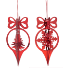 GIOCOPLAST NATALE - PENDENTE ROSSO ''CRYSTAL CLEAR'' 14 CM, MOD. ASS.