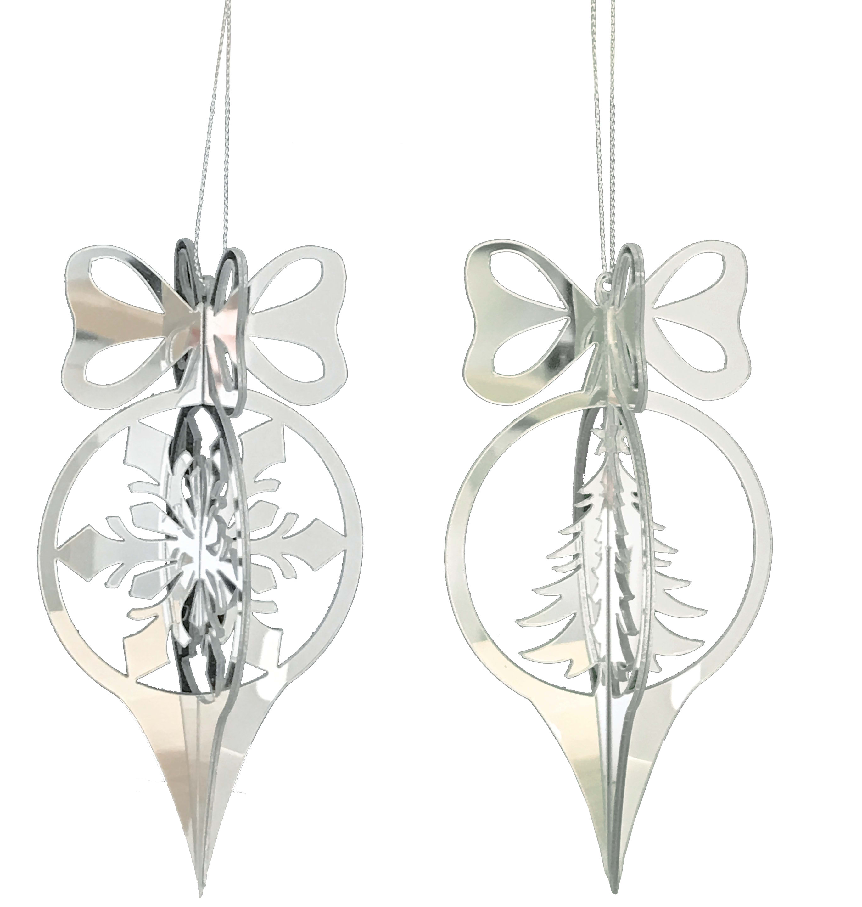GIOCOPLAST NATALE - PENDENTE ARGENTO ''CRYSTAL CLEAR'' 14 CM, MOD. ASS.