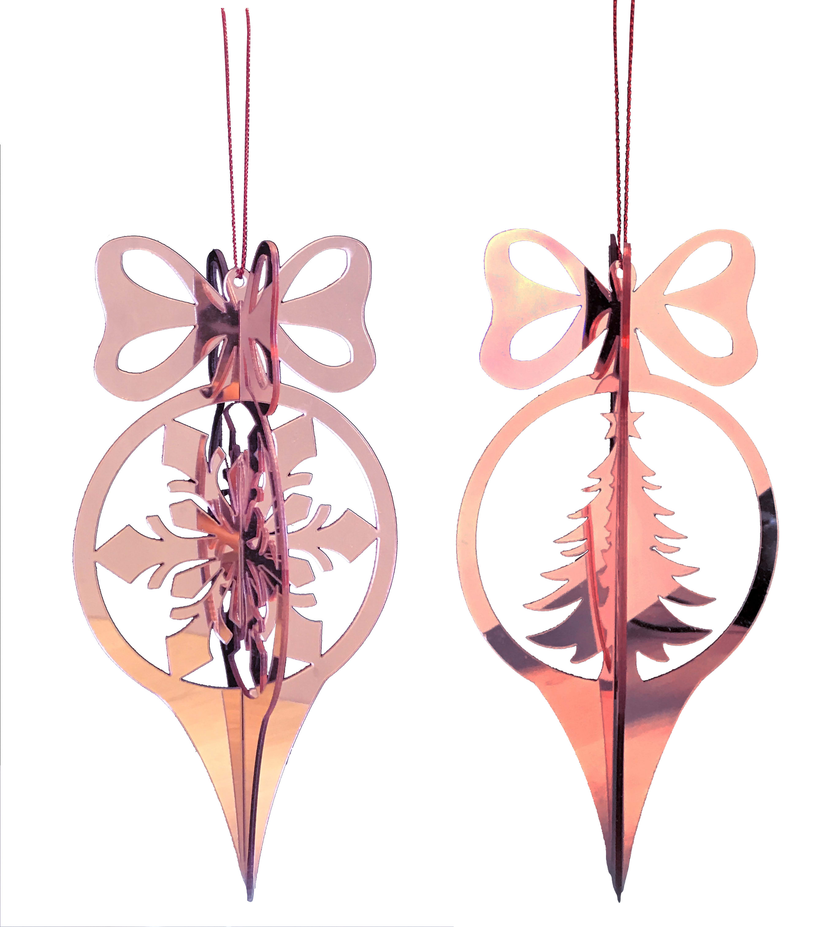 GIOCOPLAST NATALE - PENDENTE ROSA ''CRYSTAL CLEAR'' 14 CM, MOD. ASS. 40019219