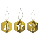 GIOCOPLAST NATALE - ADDOBBO DIAMANTE 3D ORO ''CRYSTAL CLEAR'' 8 CM, MOD. ASS.