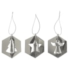 GIOCOPLAST NATALE - ADDOBBO DIAMANTE 3D ARGENTO ''CRYSTAL CLEAR'' 8 CM, MOD. ASS.