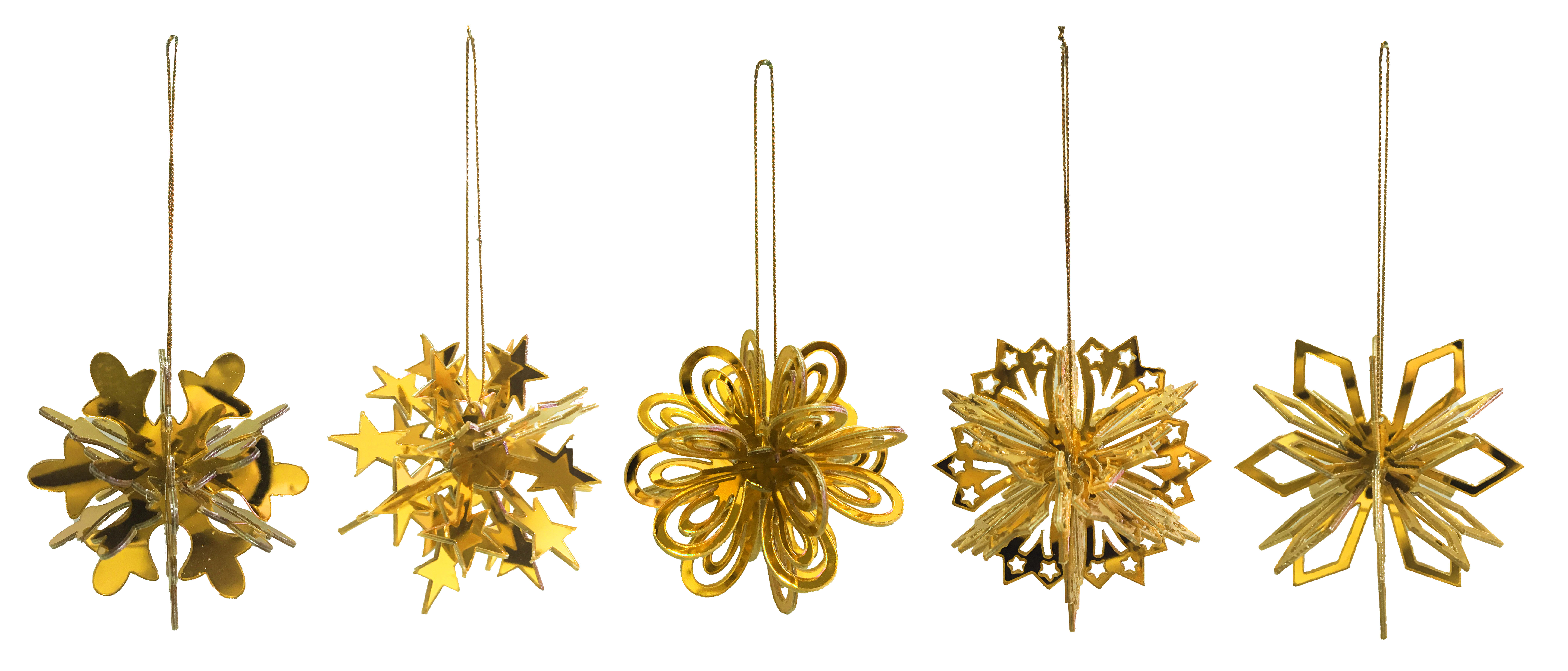 GIOCOPLAST NATALE - ADDOBBO FIOCCO 3D ORO ''CRYSTAL CLEAR'' 8 CM, MOD. ASS.
