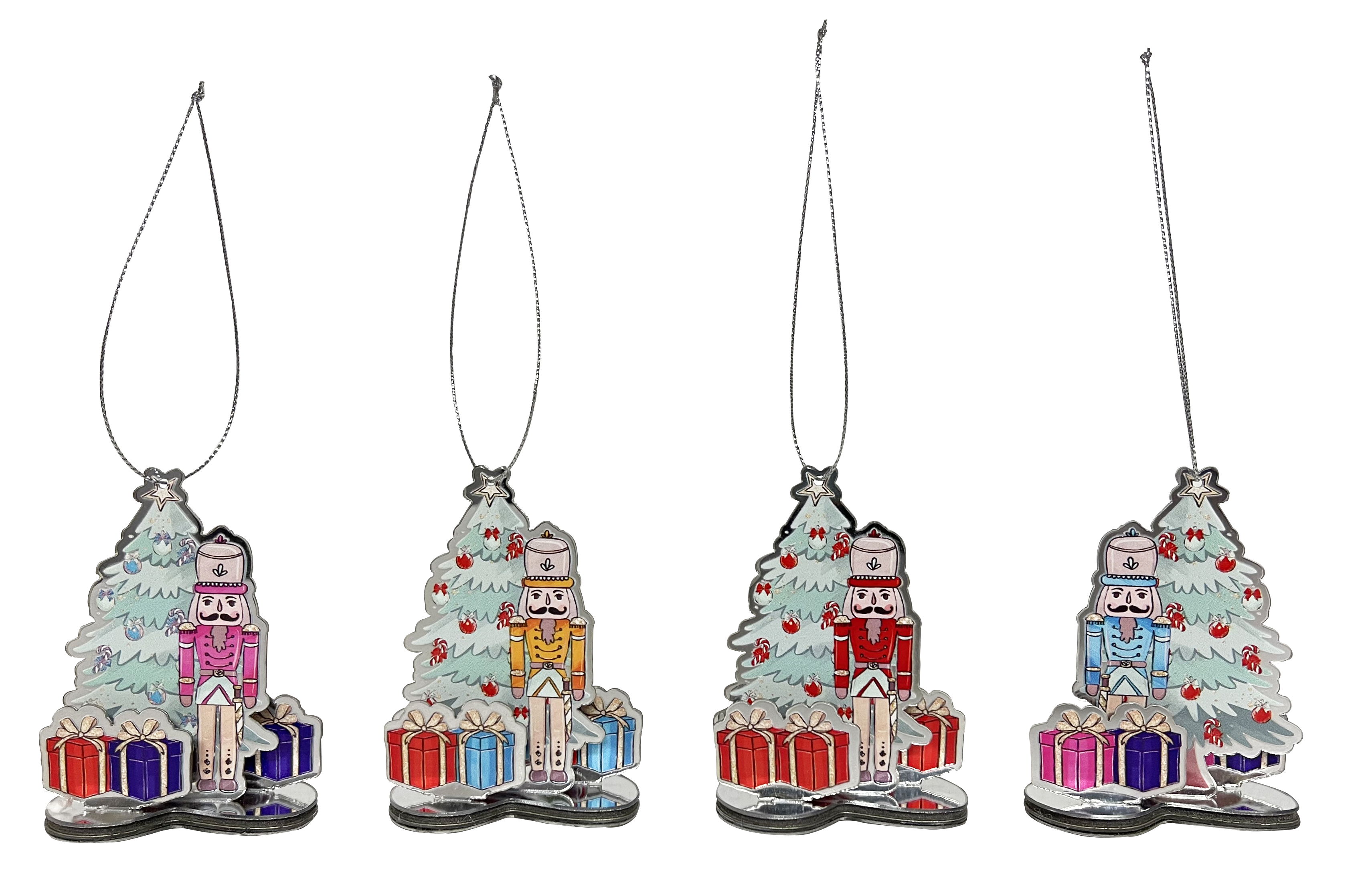 GIOCOPLAST NATALE - ADDOBBO 3D SCHIACCIANOCI CON DONI ''CRYSTAL TALES'' 8CM, COL. ASS.