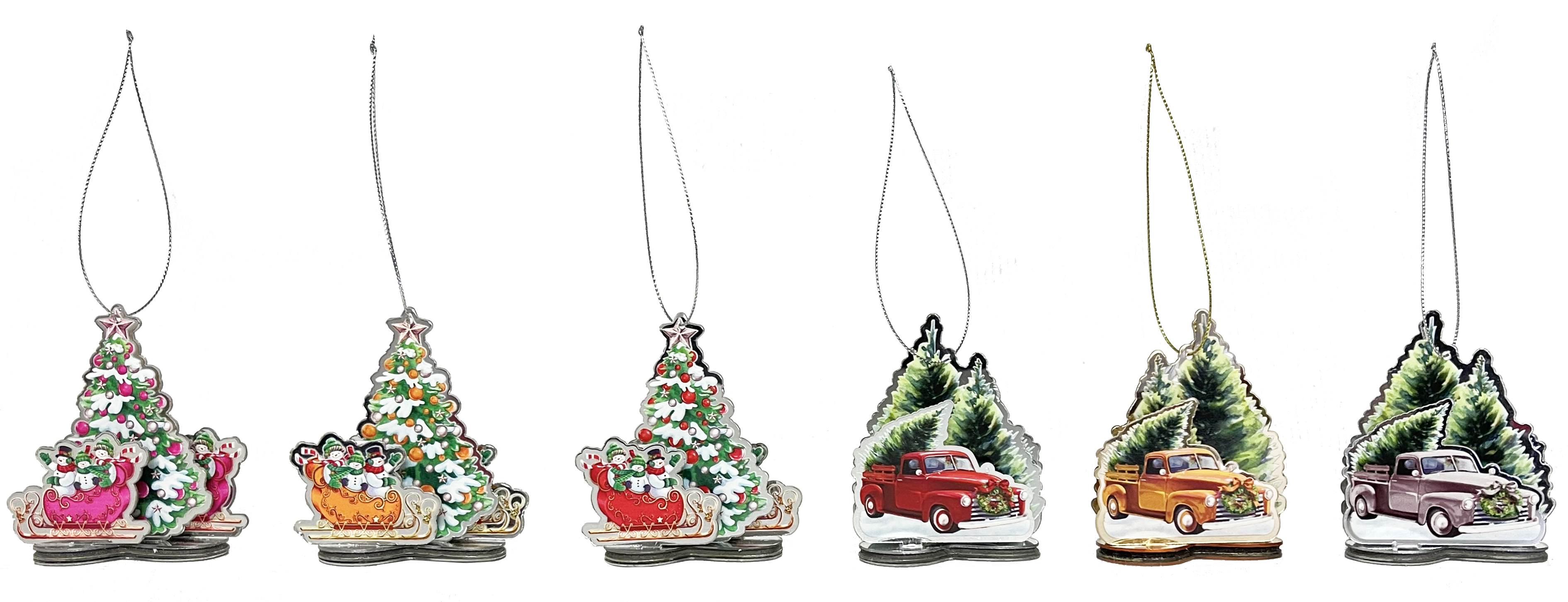 GIOCOPLAST NATALE - ADDOBBO 3D ALBERO DECORATO ''CRYSTAL TALES'' 8CM, MOD. ASS.