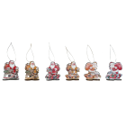 GIOCOPLAST NATALE - ADDOBBO 3D BABBO ''CRYSTAL TALES'' ORO/ROSSO 8CM, MOD. ASS.