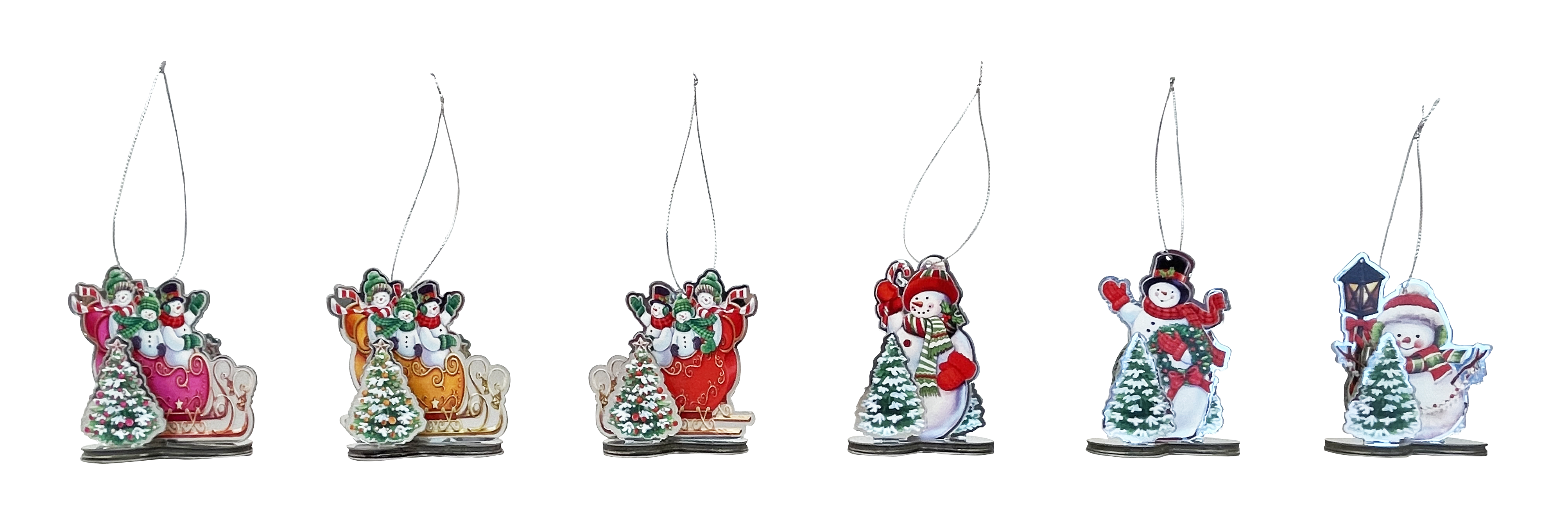 GIOCOPLAST NATALE - ADDOBBO 3D PUPAZZO/SLITTA ''CRYSTAL TALES'' 8CM, MOD. ASS.