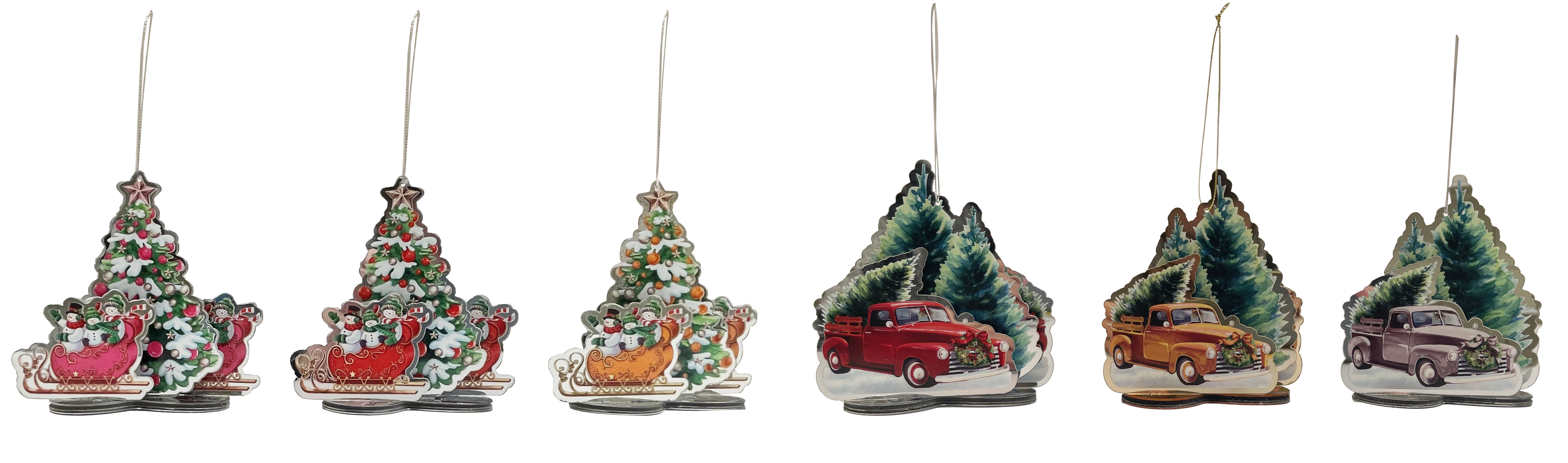 GIOCOPLAST NATALE - ADDOBBO 3D ALBERO DECORATO ''CRYSTAL TALES'' 12CM, MOD. ASS.