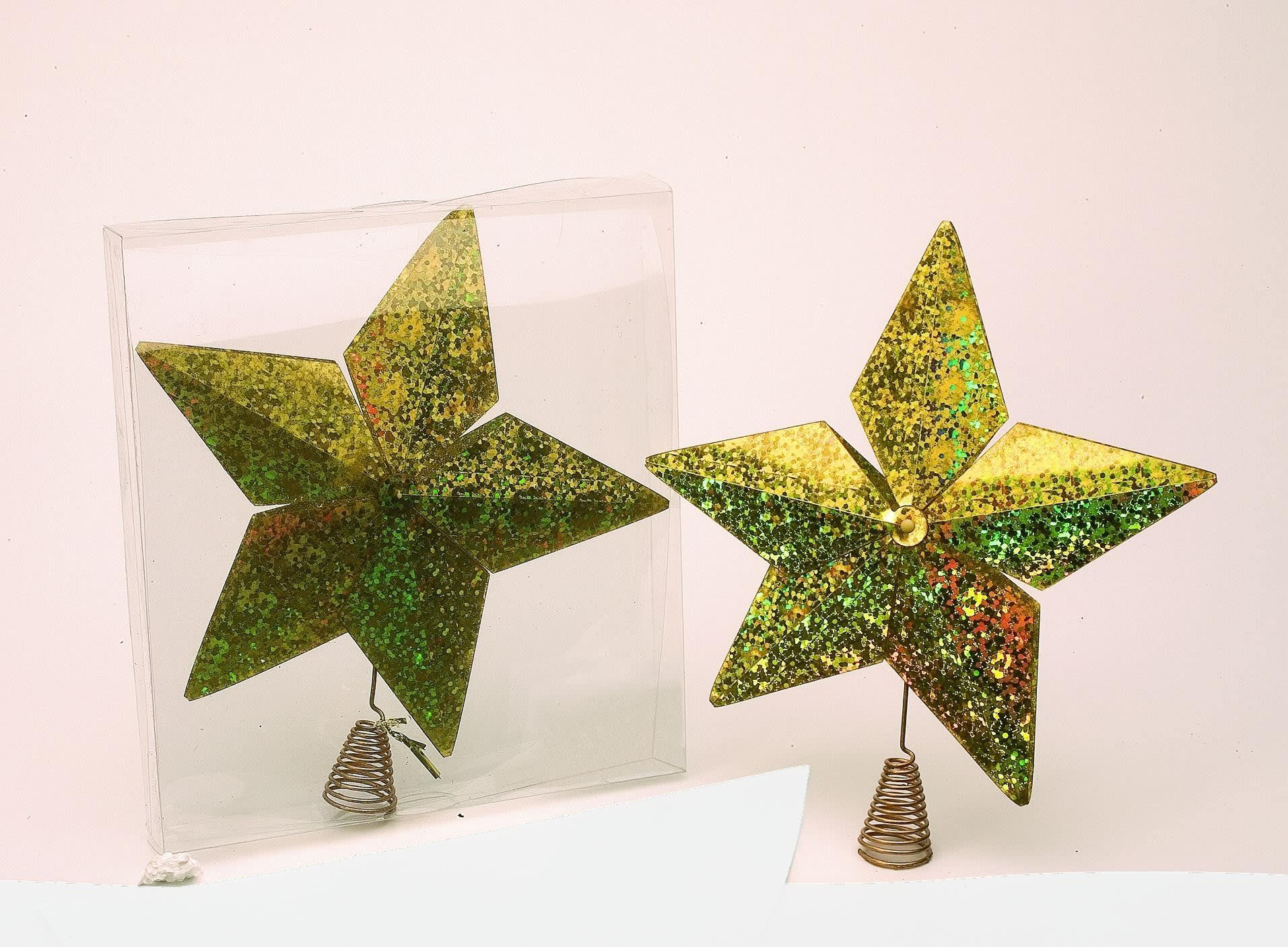 GIOCOPLAST NATALE - PUNTALE NEWSTYLE ORO CM.22 IN SCAT. PVC
