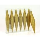 GIOCOPLAST NATALE - CONFEZ. 6 GHIACCIOLI ORO CM.16 C/GLITTER