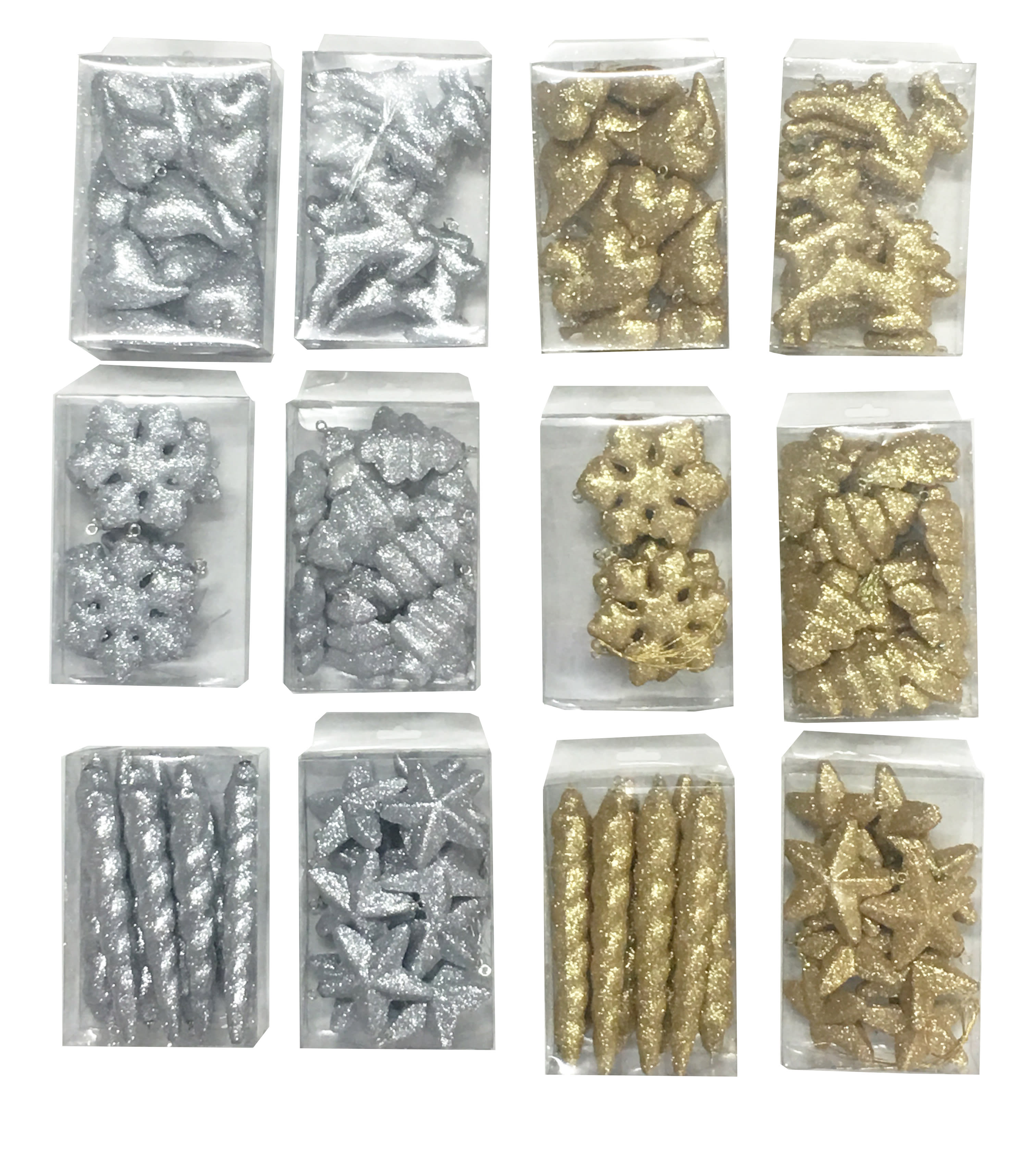 GIOCOPLAST NATALE - SCAT. C/10/12/14 SOGG. ORO-ARG. C/GLITTER, 6 ASS.