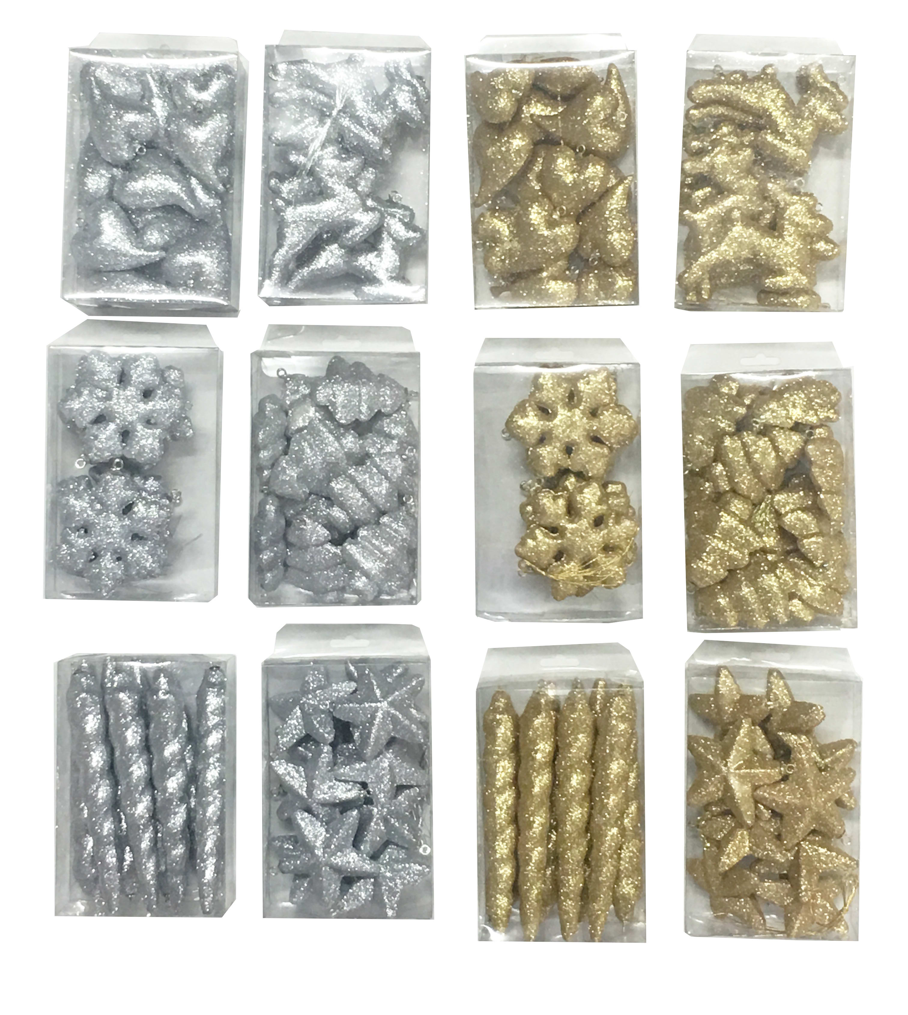 GIOCOPLAST NATALE - SCAT. C/10/12/14 SOGG. ORO-ARG. C/GLITTER, 6 ASS.