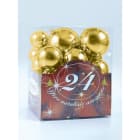 GIOCOPLAST NATALE - 24 SFERE PLASTICA ASS. ORO IN SCAT. ACETATO: 4 DIAM.70, 4 DIAM.60, 8 DIAM.50, 8 DIAM.40