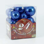 GIOCOPLAST NATALE - 24 SFERE PLASTICA ASS. BLU IN SCAT. ACETATO: 4 DIAM.70, 4 DIAM.60, 8 DIAM.50, 8 DIAM.40