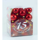 GIOCOPLAST NATALE - 15 SFERE PLASTICA DIAM. ASS. ROSSE IN SCAT. ACETATO (6X40MM., 5X50MM., 4X60MM.)