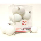 GIOCOPLAST NATALE - 15 SFERE PLASTICA DIAM. ASS. BIANCO GLITTER IN SCAT. ACETATO (6X40MM., 5X50MM., 4X60MM.)