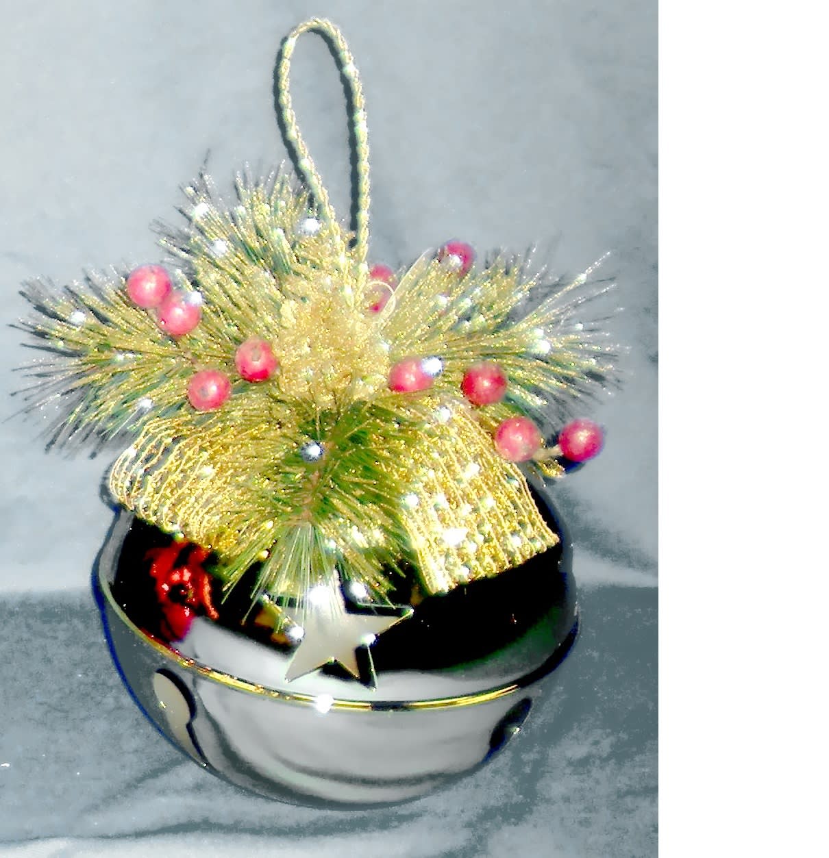 GIOCOPLAST NATALE - CAMPANELLA PLASTICA ORO CM 22 DECORATA