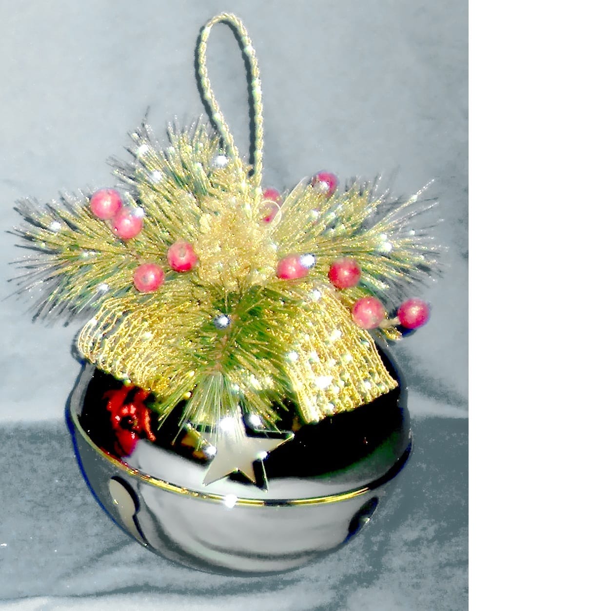 GIOCOPLAST NATALE - CAMPANELLA PLASTICA ORO CM 22 DECORATA