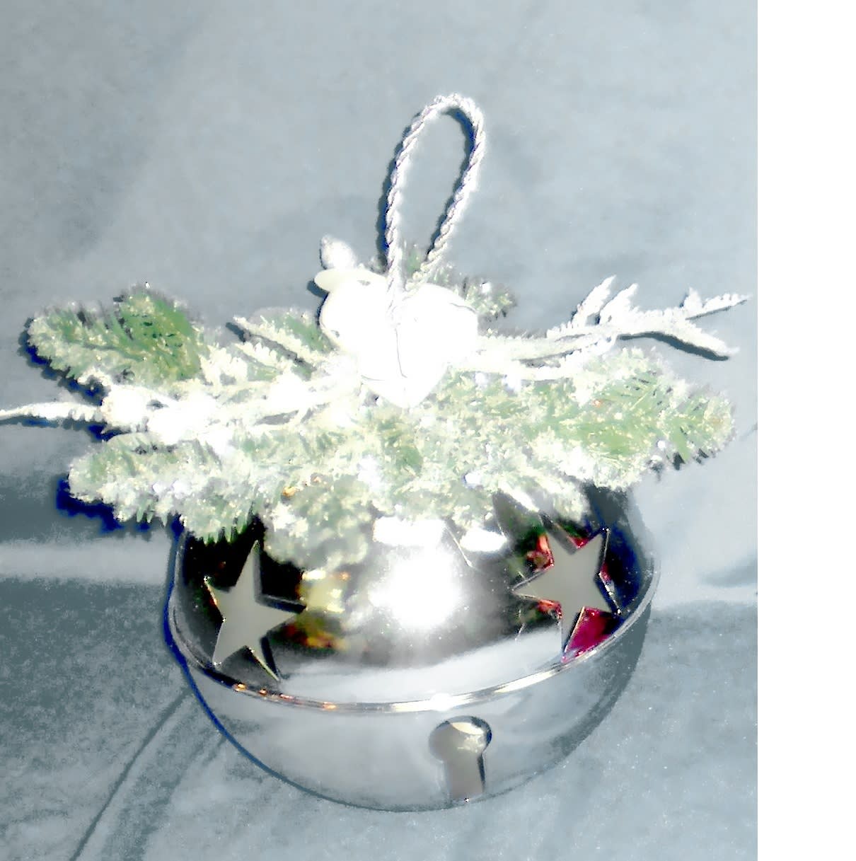 GIOCOPLAST NATALE - CAMPANELLA PLASTICA ARGENTO CM 22 DECORATA