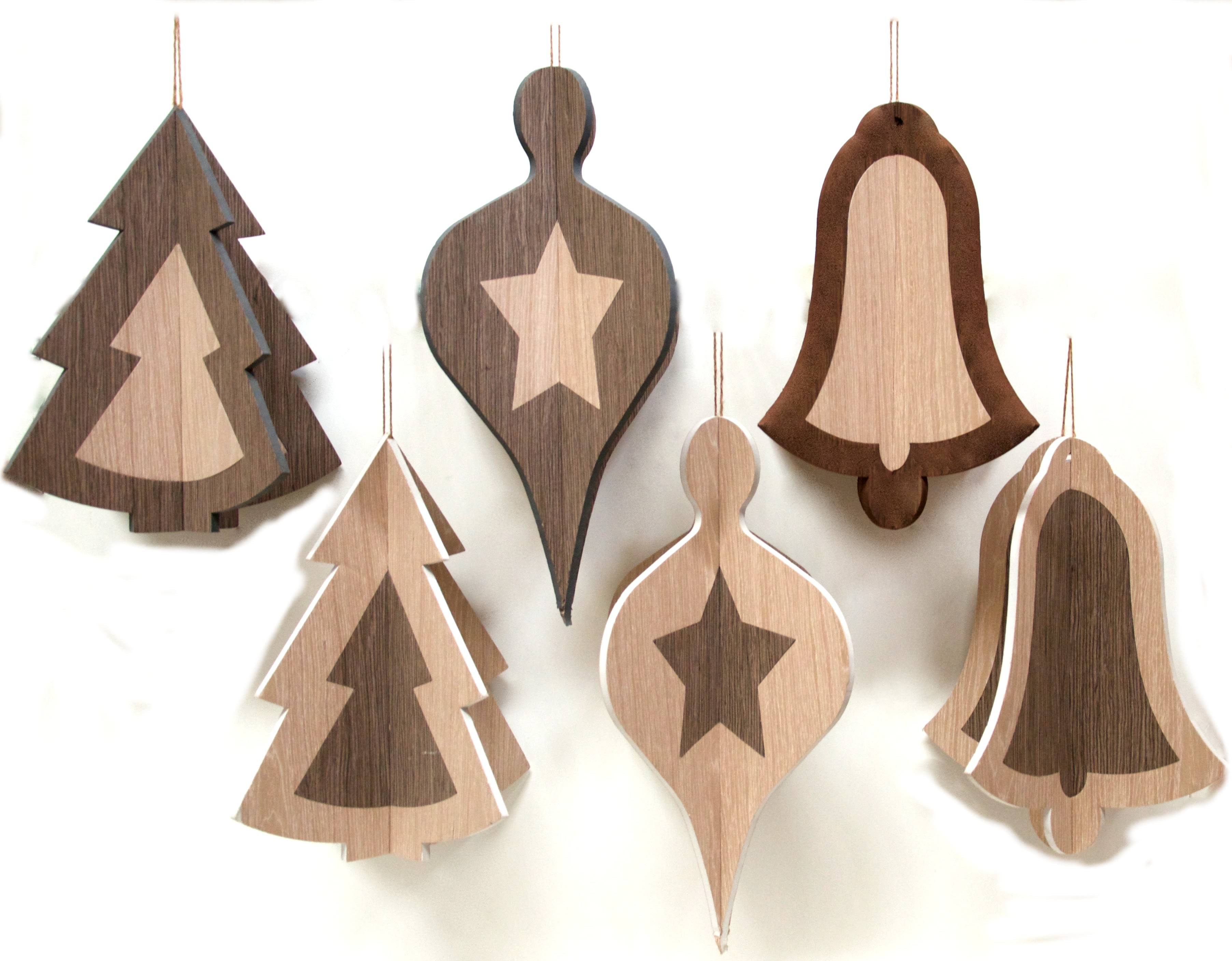 GIOCOPLAST NATALE - ADDOBBO EVA APPENDIBILE 3D SHABBY EFFETTO LEGNO H. 40CM -3 MOD.ASS.