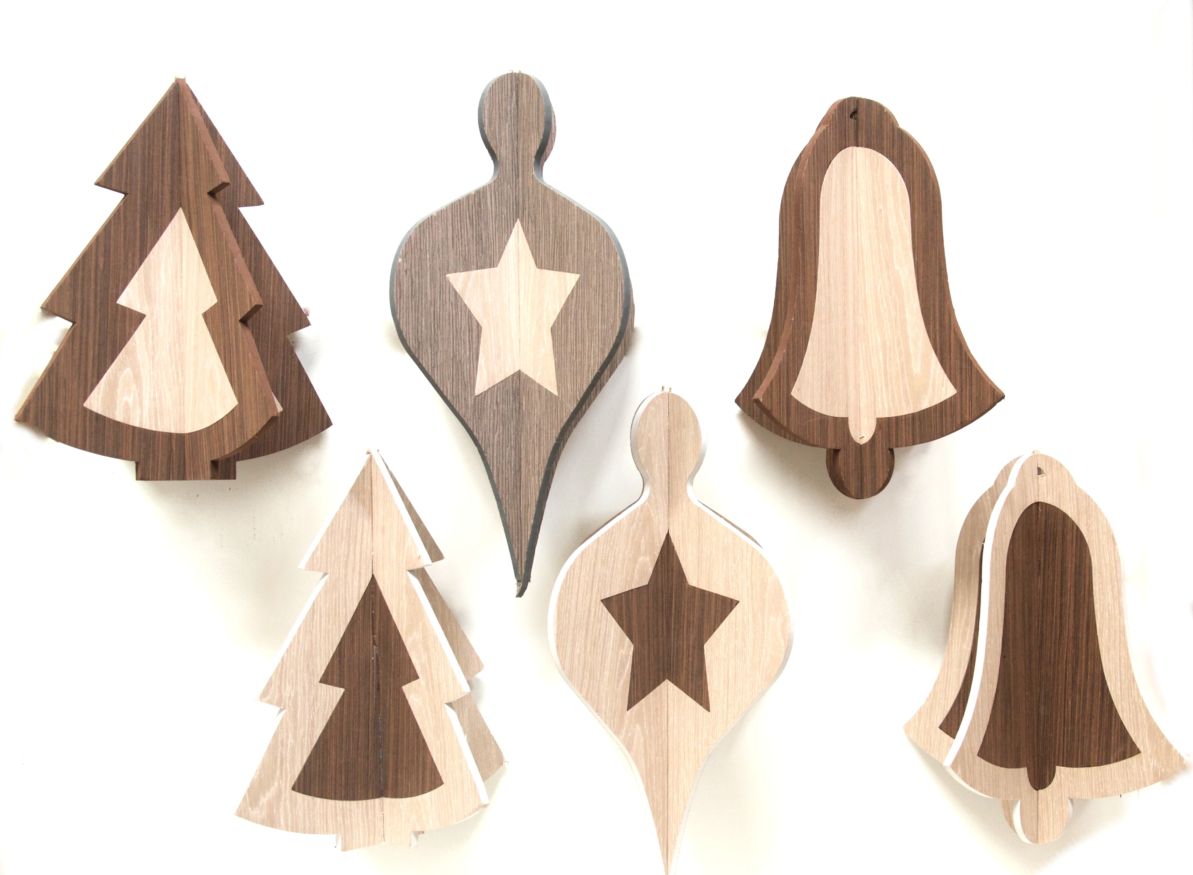 GIOCOPLAST NATALE - ADDOBBO EVA APPENDIBILE 3D COUNTRY EFFETTO LEGNO H. 40CM -3 MOD.ASS.