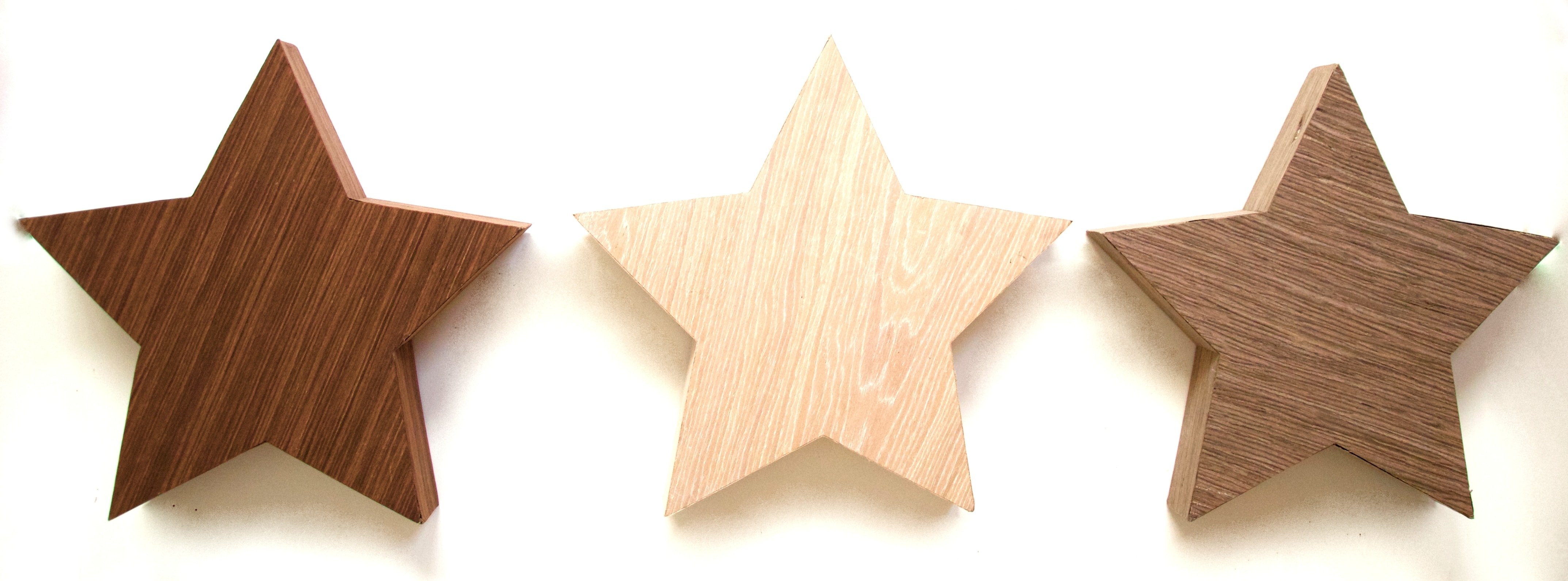 GIOCOPLAST NATALE - DECORAZIONE STELLA EVA 3D EFFETTO LEGNO H.35 CM -3 ASS.