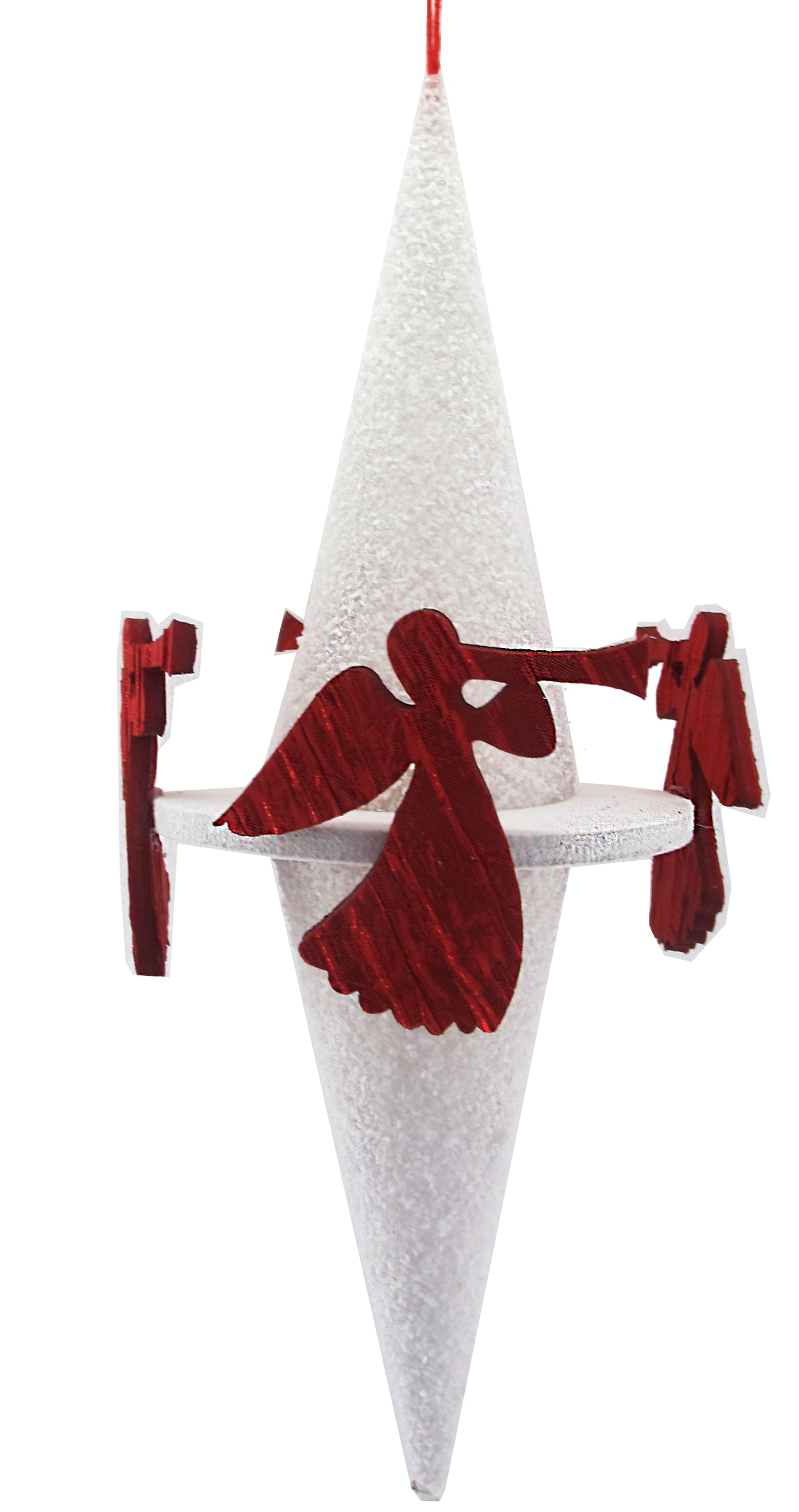 GIOCOPLAST NATALE - GHIACCIOLO 50 CM ''CRYSTAL CHIC'' BIANCO/ROSSO , MOD. ASS.