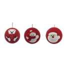 GIOCOPLAST NATALE - SFERA ''CRYSTAL CHIC'' 20 CM ROSSA CON DECORO 3D SOFT, MOD. ASS.