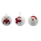 GIOCOPLAST NATALE - SFERA ''CRYSTAL CHIC'' 20 CM BIANCA CON DECORO 3D SOFT, MOD. ASS.