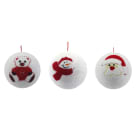 GIOCOPLAST NATALE - SFERA ''CRYSTAL CHIC'' 20 CM BIANCA CON DECORO 3D SOFT, MOD. ASS.