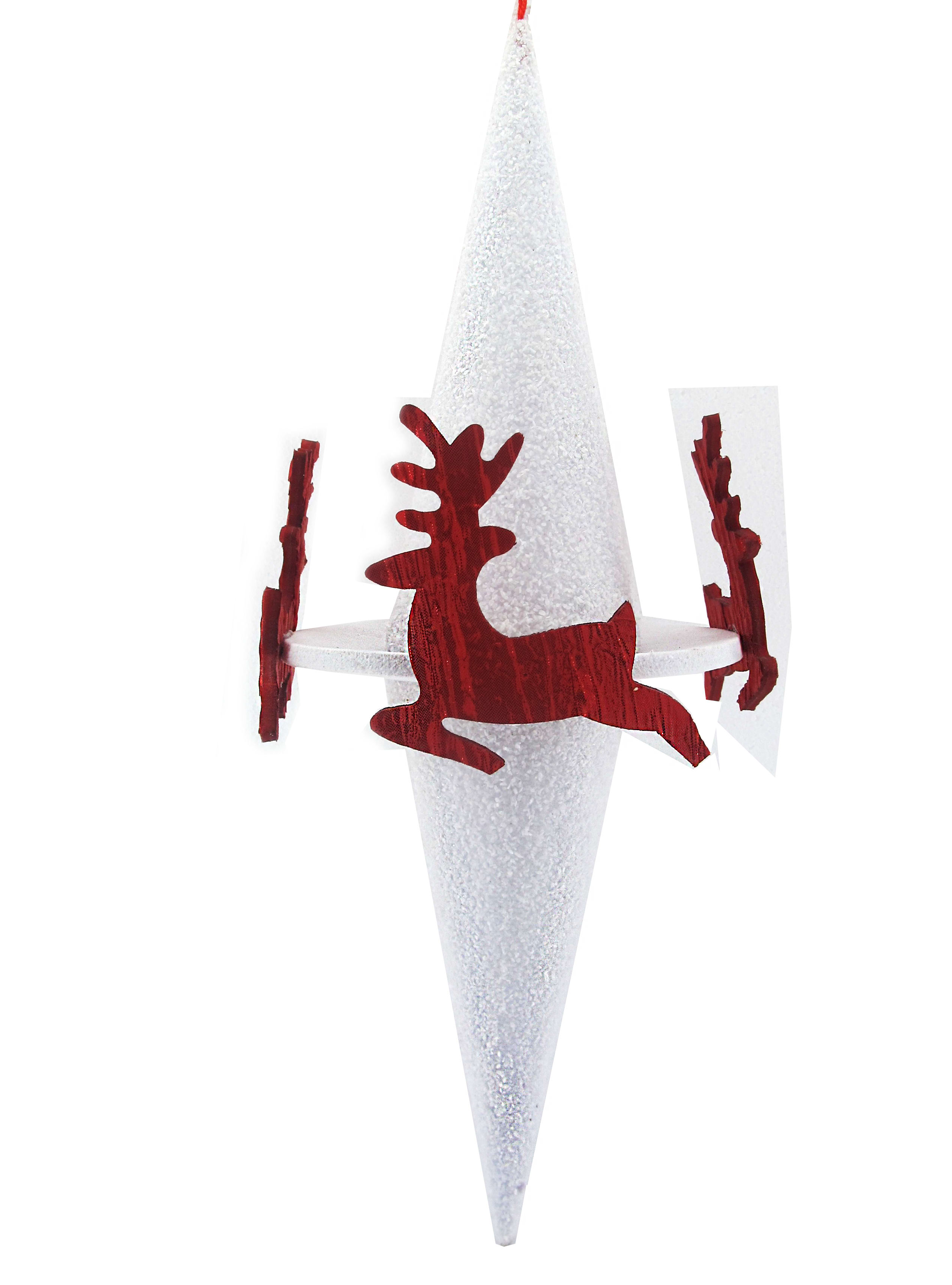 GIOCOPLAST NATALE - MAXI GHIACCIOLO 120 CM ''CRYSTAL CHIC'' BIANCO/ROSSO , MOD. ASS.