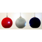 GIOCOPLAST NATALE - SFERA IN VELLUTO 80 MM CON 6 LED EFFETTO STROBO A BATTERIA 3 COL ASS