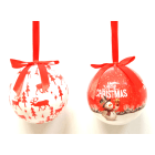 GIOCOPLAST NATALE - SFERA VINTAGE 75MM, DEC ASS ROSSI/BIANCHI, IN DISPLAY DA 20 PZ