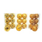 GIOCOPLAST NATALE - SCAT. 6 SFERE PLASTICA ONDEGGIATE D.80, ORO, MET. MAT. GLITTER