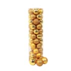 GIOCOPLAST NATALE - CIL. 55 SFERE PLASTICA D.50, ORO, MET. MAT. GLITTER