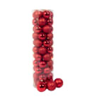 GIOCOPLAST NATALE - CIL. 55 SFERE PLASTICA D.50, ROSSO, MET. MAT. GLITTER