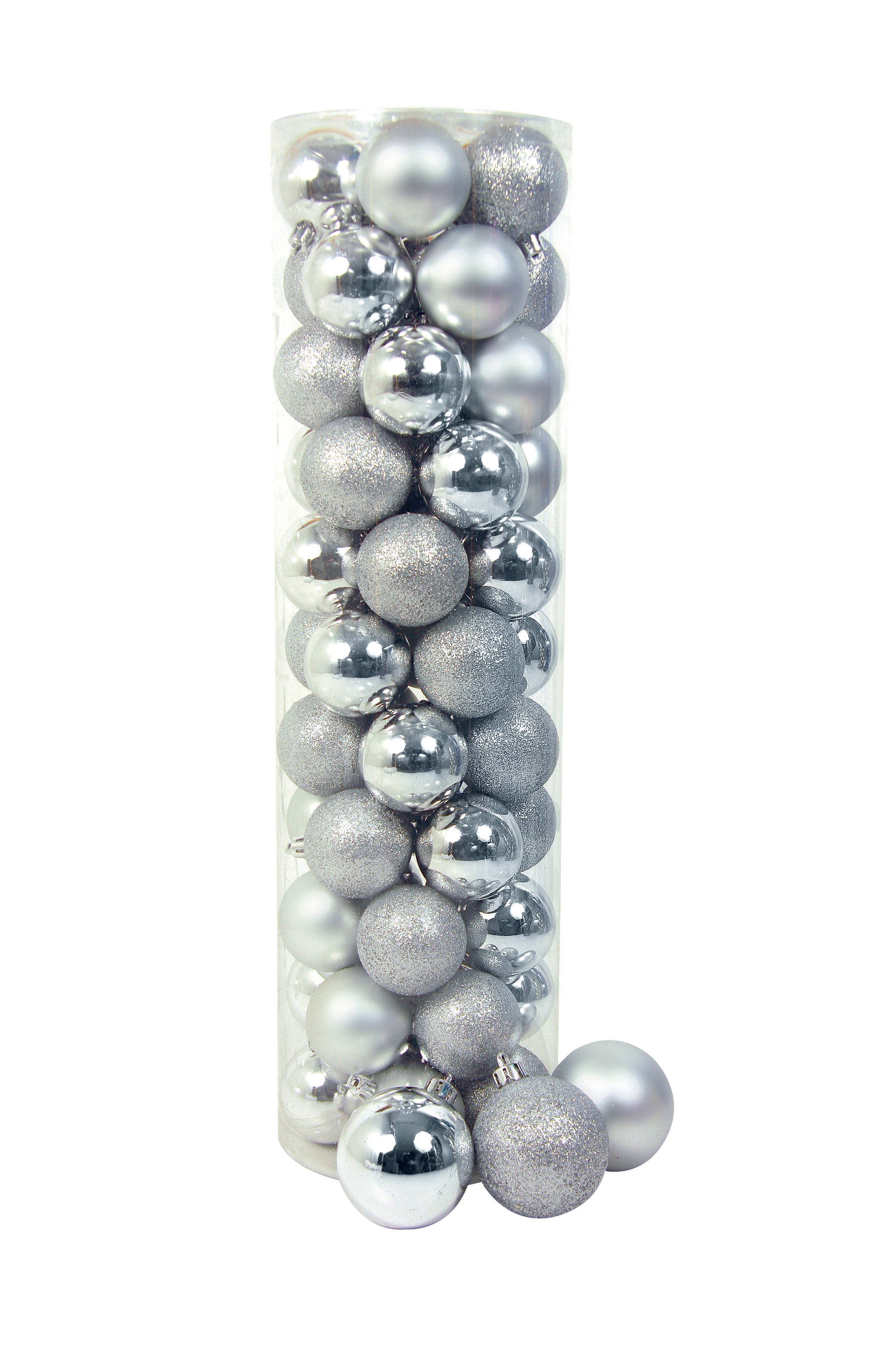 GIOCOPLAST NATALE - CIL. 55 SFERE PLASTICA D.50, ARG., MET. MAT. GLITTER