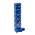 GIOCOPLAST NATALE - CIL. 55 SFERE PLASTICA D.50, BLU, MET. MAT. GLITTER