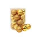 GIOCOPLAST NATALE - CIL. 20 SFERE PLASTICA D.80., ORO, MET. MAT. GLITTER