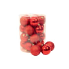 GIOCOPLAST NATALE - CIL. 20 SFERE PLASTICA D.80, ROSSO, MET. MAT. GLITTER