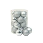 GIOCOPLAST NATALE - CIL. 20 SFERE PLASTICA D.80, ARG., MET. MAT. GLITTER