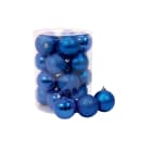 GIOCOPLAST NATALE - CIL. 20 SFERE PLASTICA D.80, BLU, MET. MAT. GLITTER