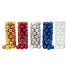 GIOCOPLAST NATALE - CIL. 40 SFERE PLASTICA D.60, MET. MAT. GLITTER, COL. ASS.
