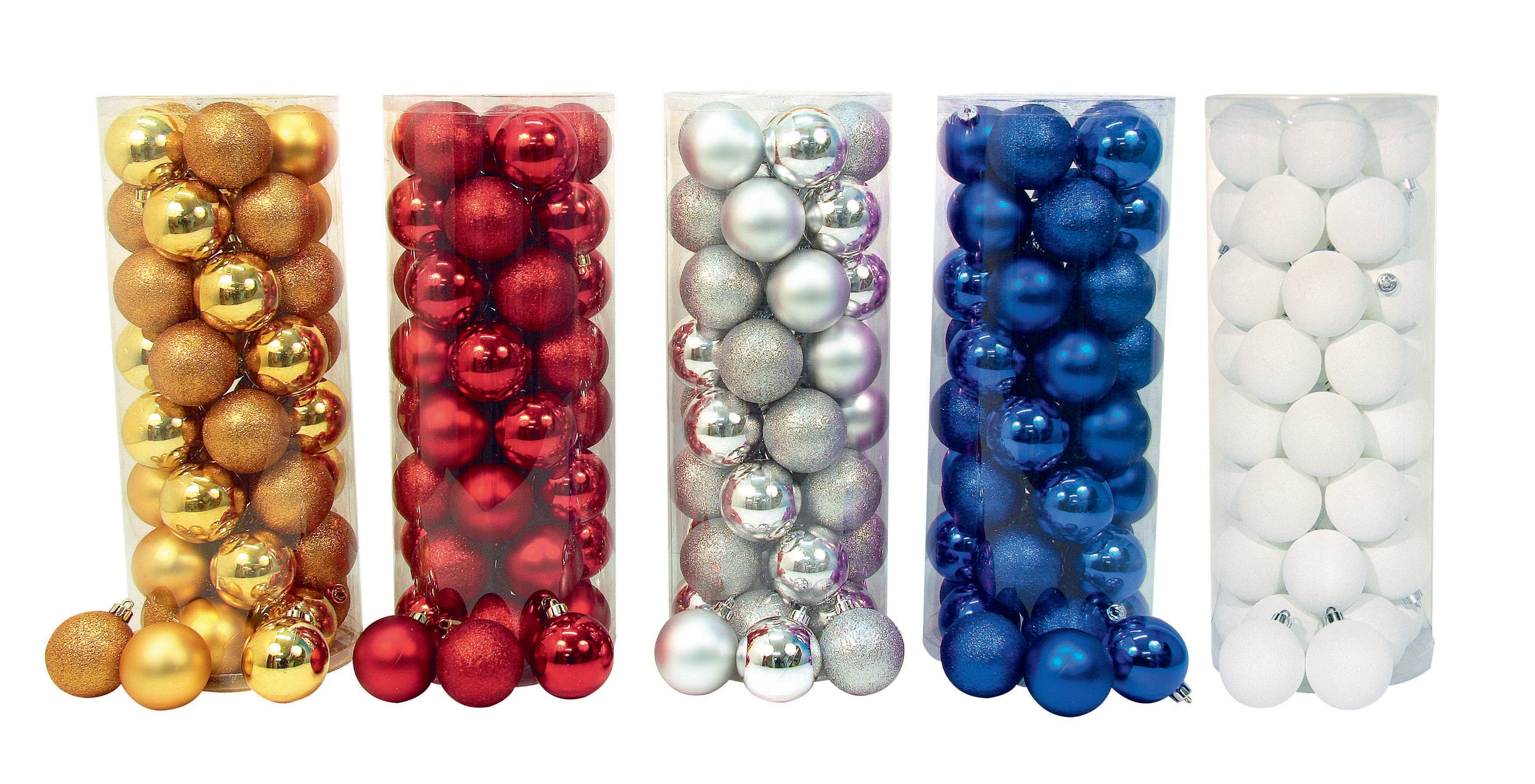 GIOCOPLAST NATALE - CIL. 40 SFERE PLASTICA D.60, MET. MAT. GLITTER, COL. ASS. 43010680